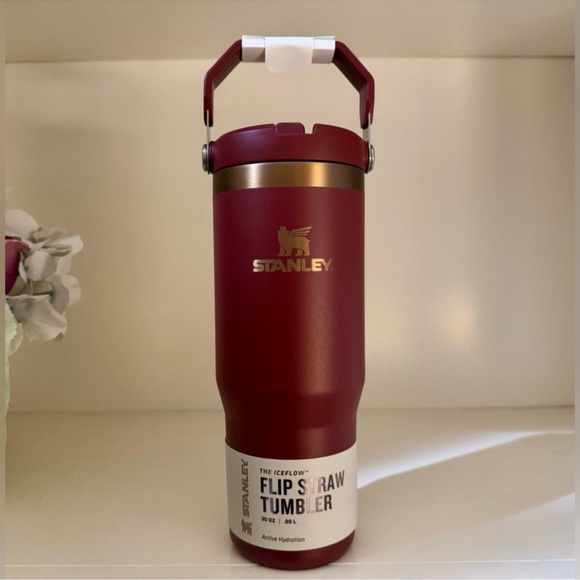 🎉LAST CHANCE🎉NWT Stanley Iceflow FlipStraw 30 oz Tumbler Glided Pomegranate - Picture 3 of 9